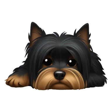 Sleeping black Yorkshire Terrier  sticker
