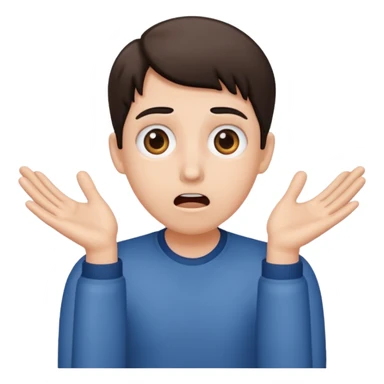 Shocked face with nub hands sticker