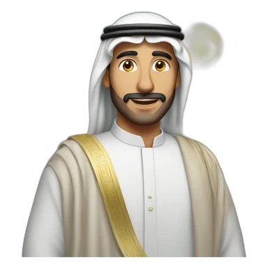 a man from saudi arabia, with a sky background sticker