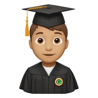 A clay academic gator. The background is a solid white circle sticker