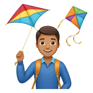 man with kite,Kite Flyers, big kite. sticker