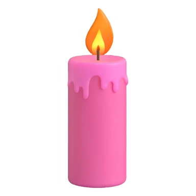 A pink candle with a flame on it, viewed from top to down. sticker