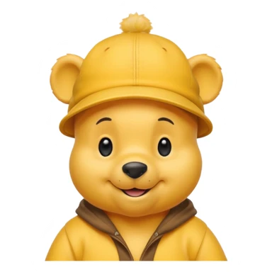 winnie the Pooh with cap  sticker