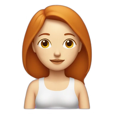 redhead white woman long medium straight hair, meditating on a violet blanket sticker