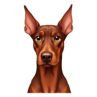 Red Doberman pinscher floppy ears sticker