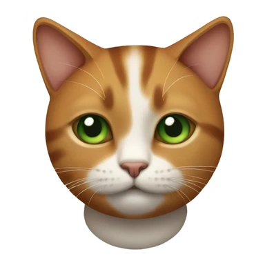 Cat with a Ginger brown and black colour with a green eyes. Fat body and small head sticker