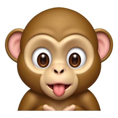 monkey sticking out tongue shy sticker