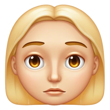 face with excessive oily shiny skin, unhealthy glow, greasy sticker