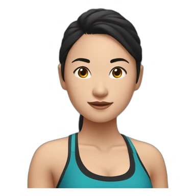 Asian girl CrossFiter in red bra and black leggings sticker