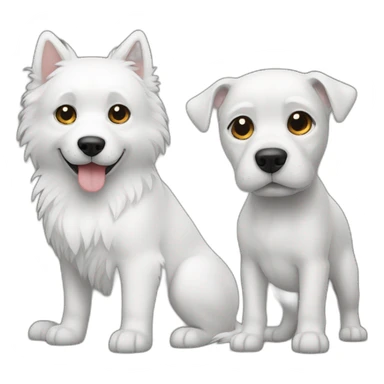 Chat blanc + chien blanc et noir sticker