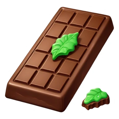 Big chocolate bar with green weird stuff inside of the chocolate bar  sticker