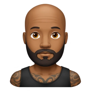 beardeed bald tattooed black man sticker