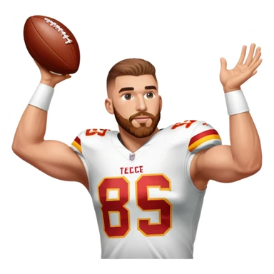 Travis kelce catching a football sticker
