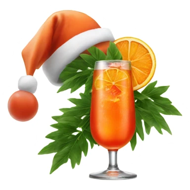 Aperol spritz wearing a Santa hat  sticker
