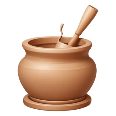 Ceramics making icon, pottery wheel, clay being shaped, ceramic vase or bowl, sculpting tools, minimalistic style, clean lines, transparent background. sticker