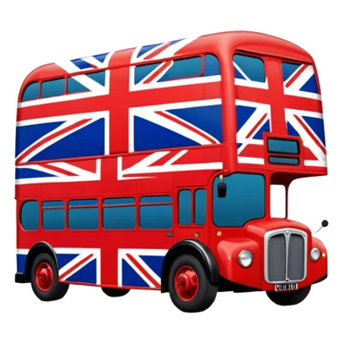 Union Jack flag, double decker bus, spice girl movie sticker