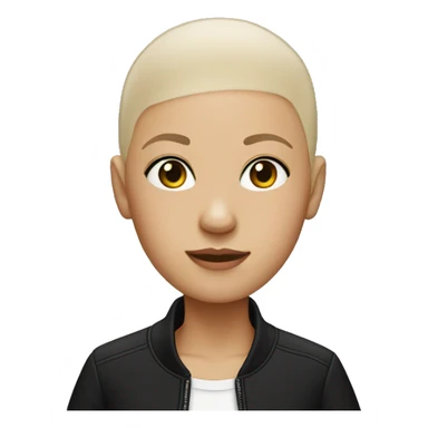 bald girl with black jacket sticker