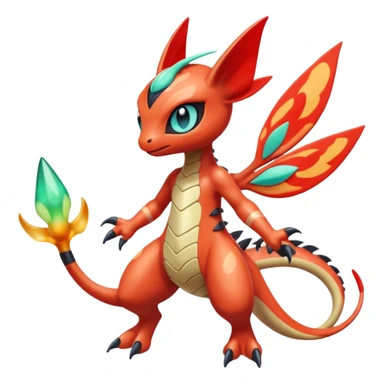 Splash-patterned emotional sparky sparky boom boom painful Meloetta-Guilmom-Salandit-Celebi-Pokémon-Fakémon-fusion-hybrid-creature sticker