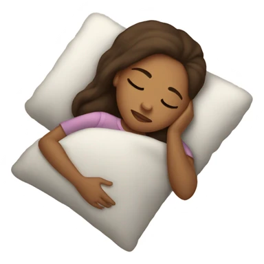 Sleeping girl on pillow sticker