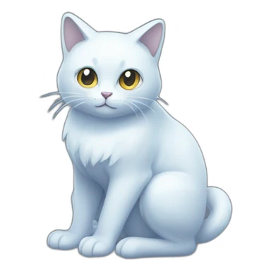 Sitting-bicolor-face-cat-ghost-type-pokemon sticker