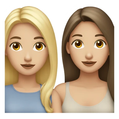 1 blonde girl and 2 brunette girls sticker