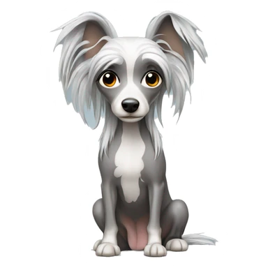 Chinese Crested Dog Gray sticker