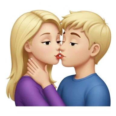 Girl kissing boy sticker