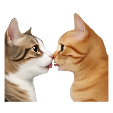 cat kisses cat sticker