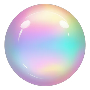 Pastel iridescent rainbow crystal circle orb border sticker