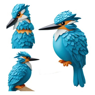 Kingfisher made of blue cheese sticker