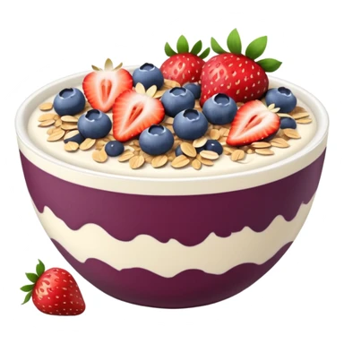 Açaí yogurt bowl with oats, strawberries, and blueberries and chocolate slices  sticker