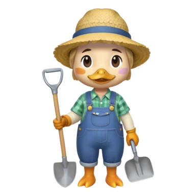 animal crossing character, the animal crossing duck farmer sticker