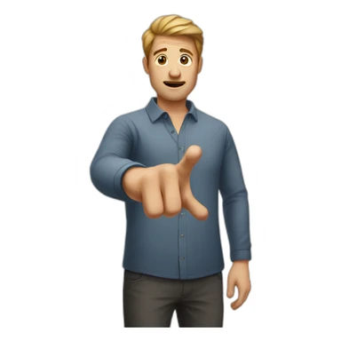 man with his hand out saying stop sticker