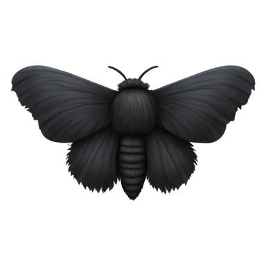 Black fluffy moth sticker