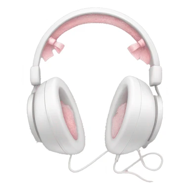 White headphones with light pink lace bows on the sides sticker
