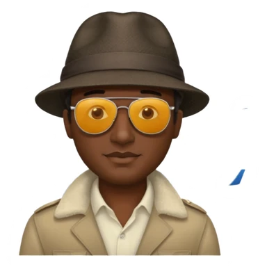 Visage homme créole réunionnais avec chapeau arrive avion sticker