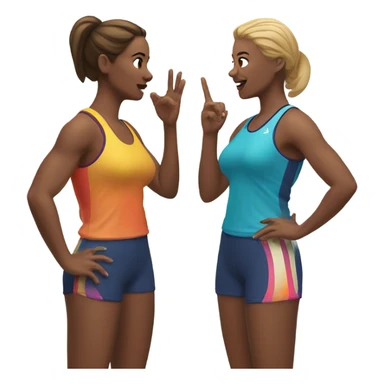 2 woman in sportswear talking to eachother sticker