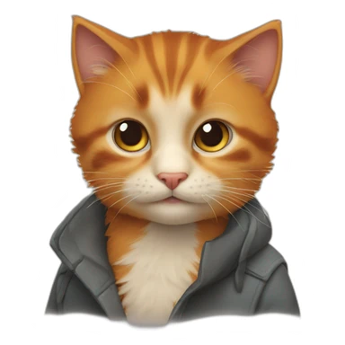 Crée un petit chat roux  sticker