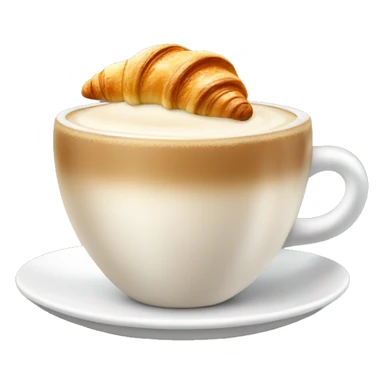 Cup of cappuccino with croissant sticker