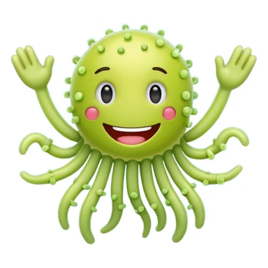 Happy bacteria emoji sticker