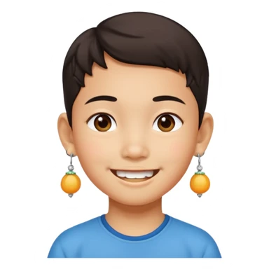 zesty short chinese kid with earings sticker