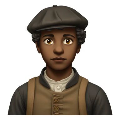 19th century peasant boy photorealistic serious sticker