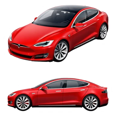 Tesla Model S - Tesla (Model Year: 2022) (Iconic colour: Red) sticker