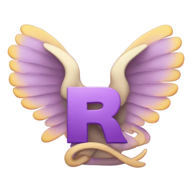 Purple letter R with halos & wings sticker
