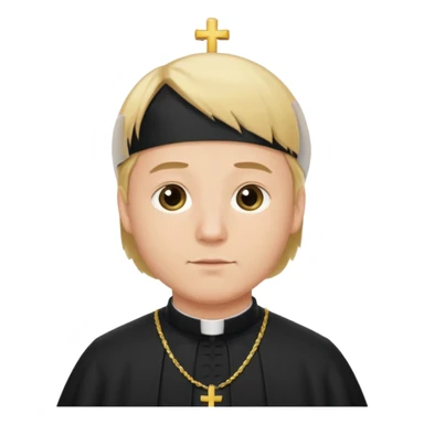 visablity pregnant man with parted blonde middle hair  and dressed like a catholic priest  sticker