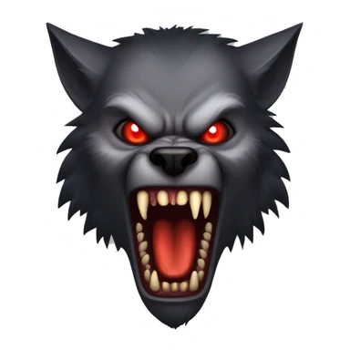 werewolf creature glowing red eyes sharp fangs and sharp paws scary sticker