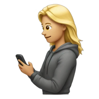 person looking at their phone sticker