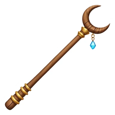 magic wooden staff with hole sticker
