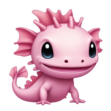 high detailed high resolution pink cute axolotl stitch chibi sanrio pokemon like chinese dragon sticker