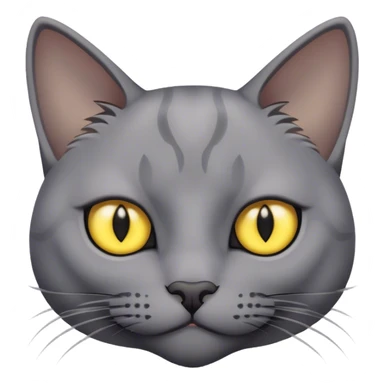 Gray cat with yellow eyes and black pupils sticker